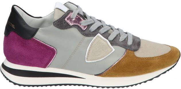Philippe Model Tropez Women Mondial Lamine Taupe Lage sneakers