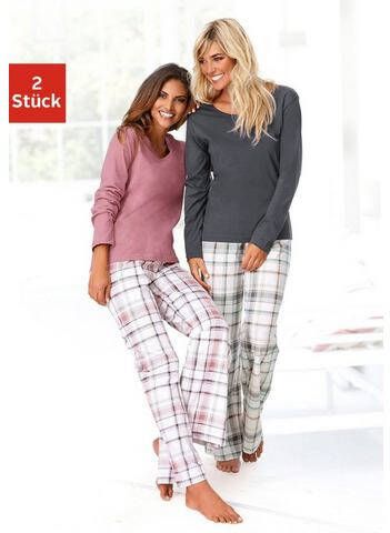 Arizona Pyjama met broek met ruitdessin(4 delig, Set van 2 )