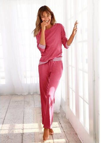 Arizona Pyjama met gestreepte boorden(2 delig, 1 stuk )