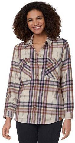 Flanellen blouse in orchidee/ivoor geruit van heine