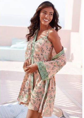 Lascana Kimono met bloemenprint all over