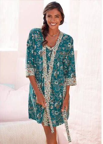 Lascana Kimono met bloemenprint all over