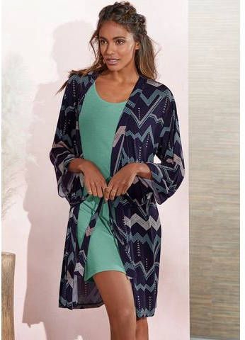 Lascana Kimono met grafisch zigzagmotief