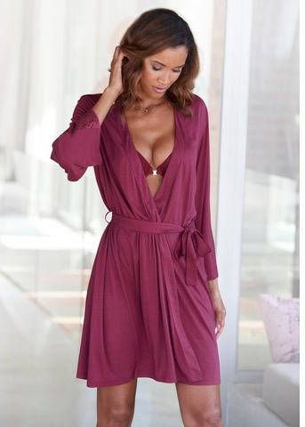 Lascana Kimono met lange mouwen en kanten details