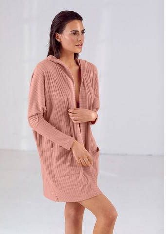 s.Oliver RED LABEL Beachwear Lang vest van duurzaam ribbreisel
