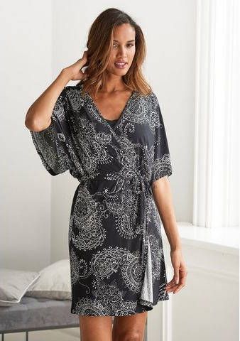 Vivance Dreams Kimono zwart wit paisleydessin