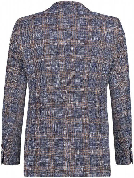 A fish named Fred geruit slim fit colbert blauw
