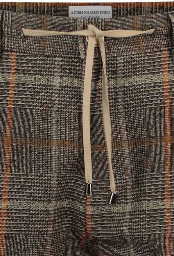 a fish named fred katoenen broek grijs geruit synthetisch