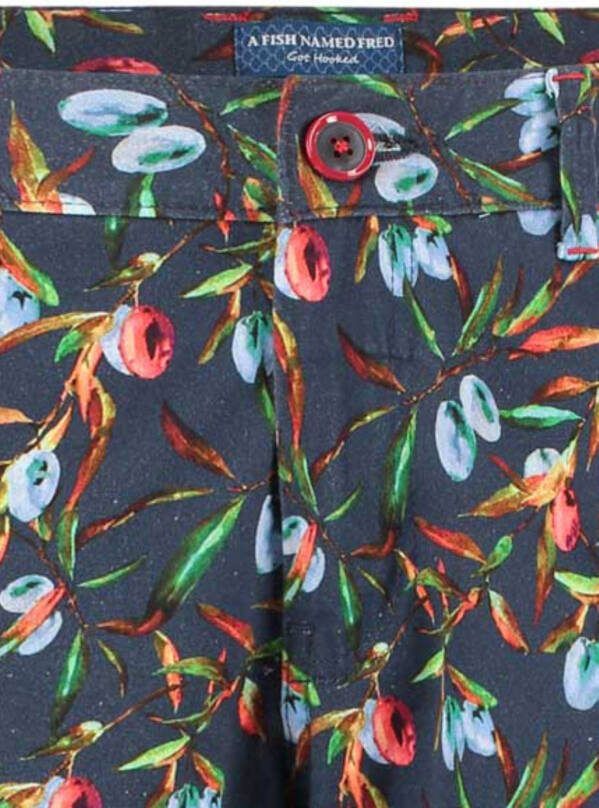 a fish named fred korte broek navy olijven print