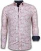 Overhemd Lange Mouw Tony Backer Italiaanse Overhemden Slim Fit Allover Flower Pattern - online kopen