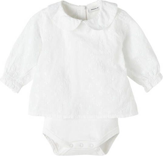 name it Babykleding Nbfdeliner Shirt Body Wit