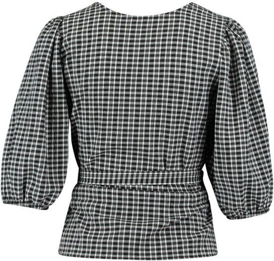 America Today Riva X wikkeltop met ruitdessin en strikceintuur