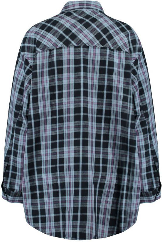 America Today geruite blouse van biologisch katoen blauw/zwart