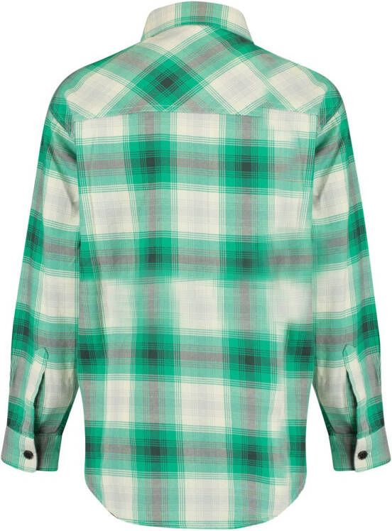 America Today Junior geruite blouse Blake Jr wit/groen