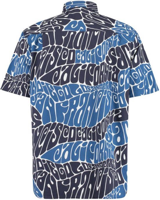 America Today Heren Overhemd All over Print Blauw