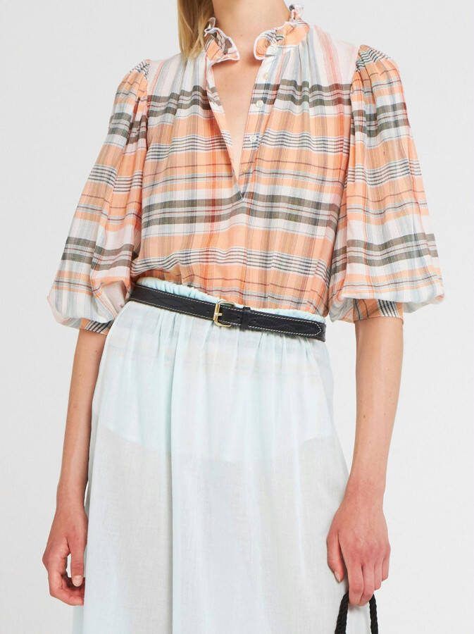 Antik batik blouse Rachelle , Oranje, Dames