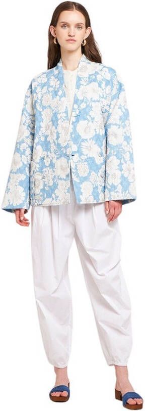 Antik batik Antieke Batik Peony Kimono , Blauw, Dames