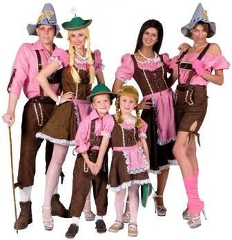 Feestbazaar Tiroler blouse roze/wit