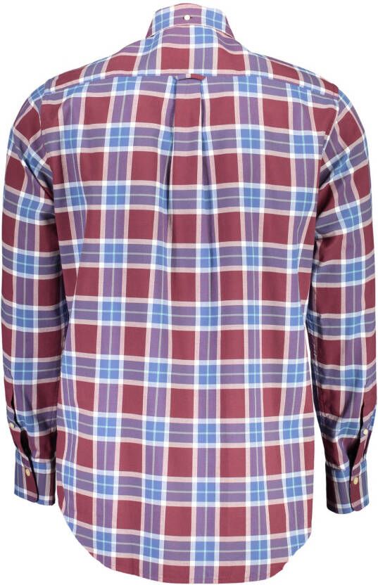 Gant blouse bordeaux blauw geruit Regular Fit