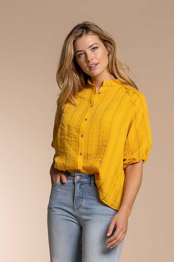 Geisha Longsleeve shirts Geel Dames