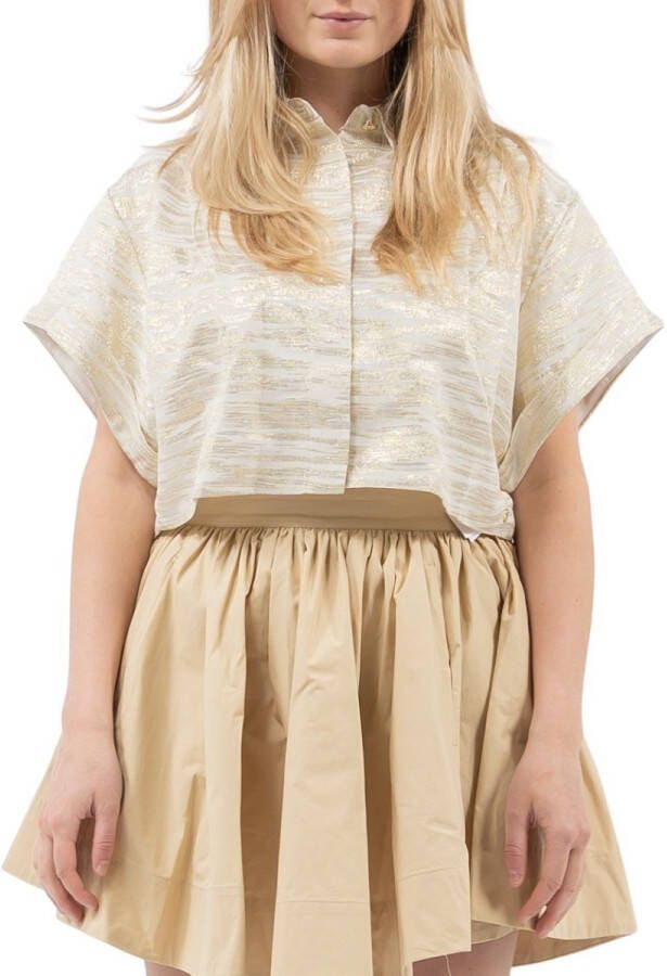 JOSH V Telma crop top met lurex en structuur