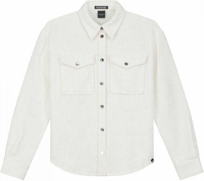 NIK&NIK shacket Ruby met textuur vintage wit