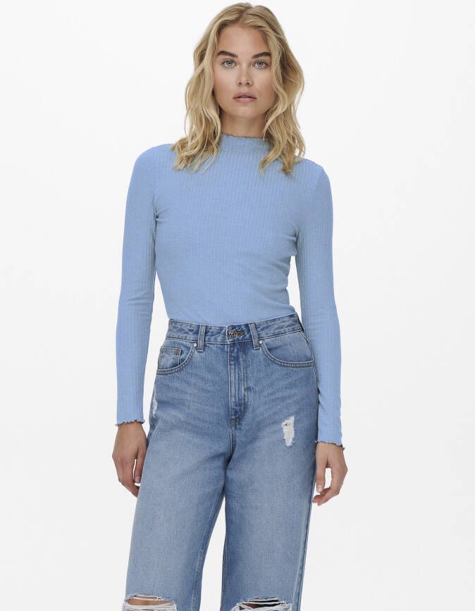 Only Shirt met lange mouwen ONLEMMA L/S HIGH NECK TOP NOOS JRS