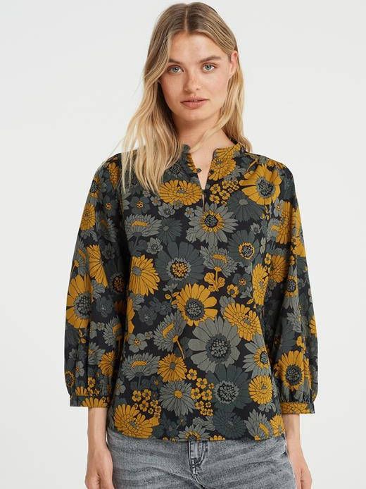 OPUS Blouse zonder sluiting Fessy floral met markante bloemenprint
