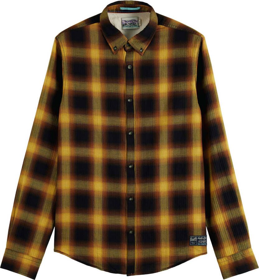 Scotch & Soda Slim fit lichtgewicht overhemd met geruit en visgraatmotief