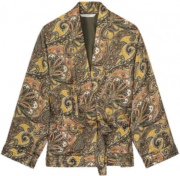 Summum Woman Kimono met paisley dessin en strikceintuur