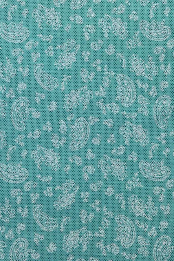 Overhemd Lange Mouw Tony Backer Italiaanse Overhemden Slim Fit Leaves Pattern Turqoise