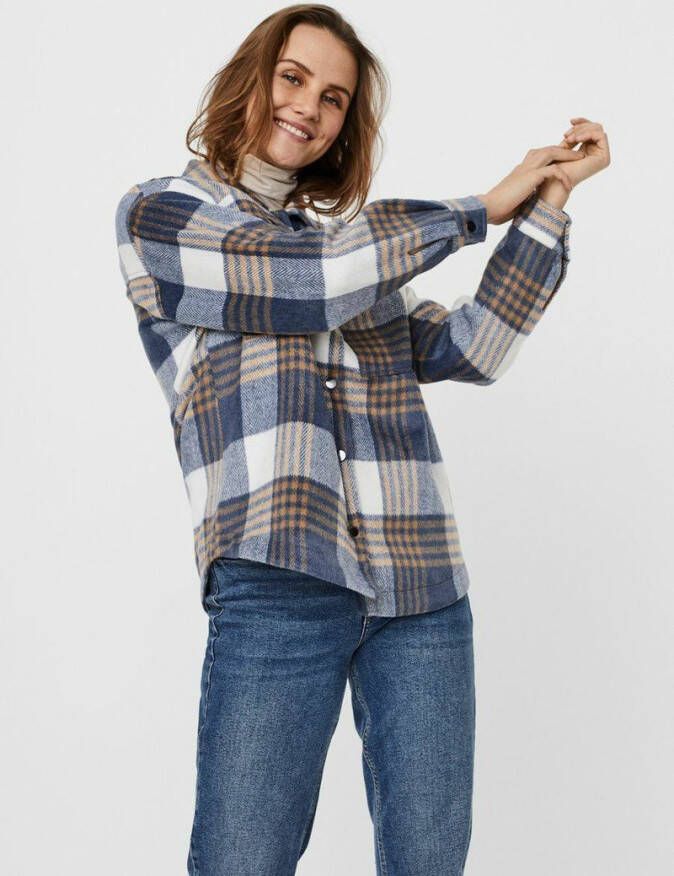 Vero Moda Ooit geruit overshirtjack , Blauw, Dames