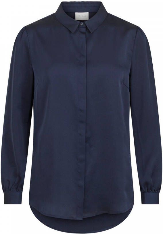 VILA blouse VIELLETTE van gerecycled polyester blauw