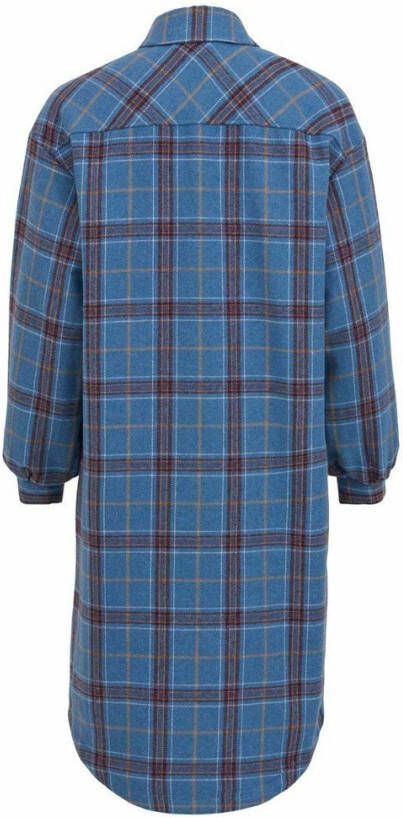 Vila Jas lange, geruite blouse