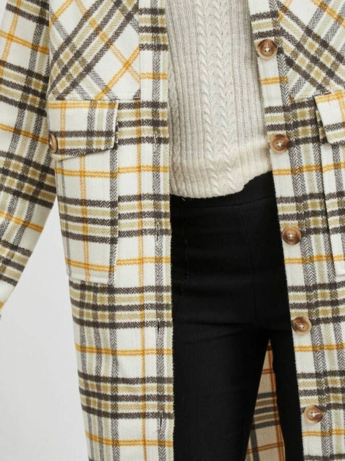 Vila Jas lange, geruite blouse