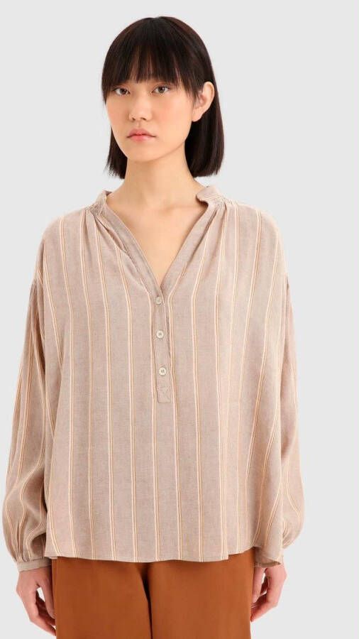 Woolrich Beige vloeibare streep blouse , Beige, Dames