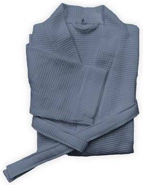 Heckett & Lane HNL Bath Wafel Badjas Kuitlengte colonial blue