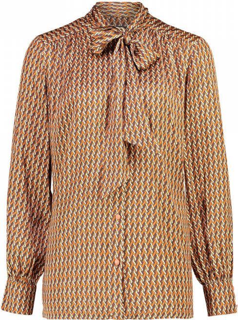 Claudia Strä, ter Blouse met strikkraag en grafische print