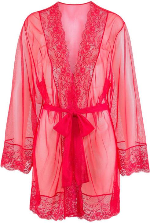 Lascana mesh kimono rood