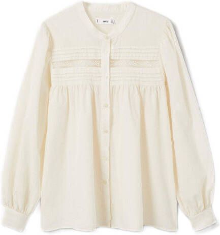 Mango blouse met borduursels beige