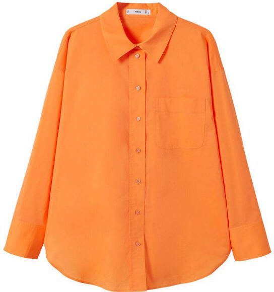 Mango Regu oversized blouse met borstzak
