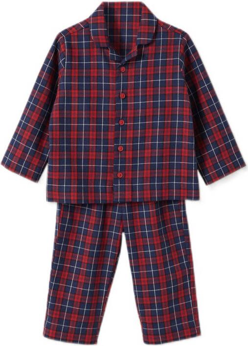 Mango Kids geruit pyjama marine/rood