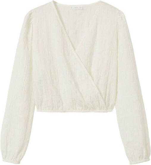 MANGO TEEN Getextureerde katoenen blouse