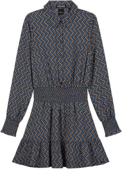 NIK&NIK jurk Celeste van gerecycled polyester blauw