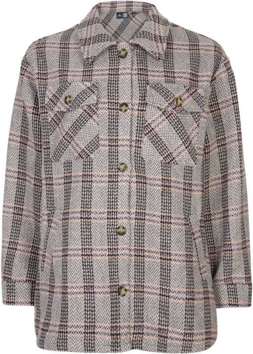 O'Neill geruite blouse grijs/zwart/roze