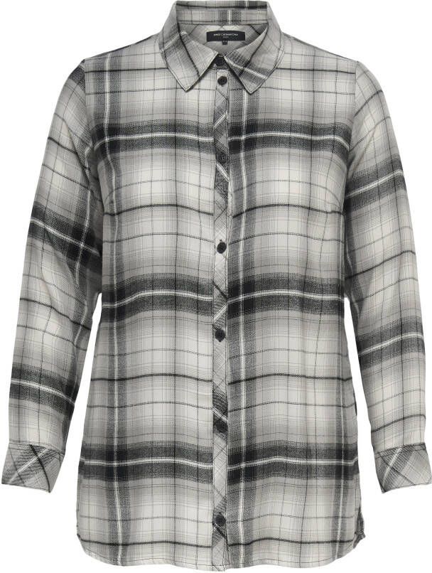 ONLY CARMAKOMA geruite blouse CARMISTO lichtgrijs/grijs/zwart