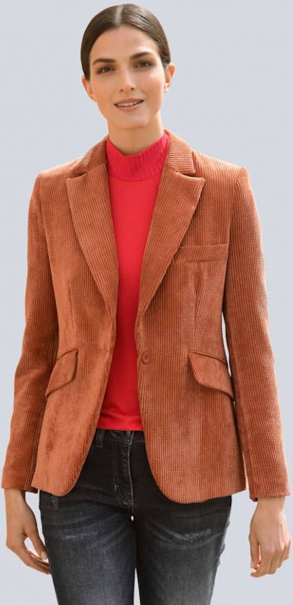 alba moda Blazer van trendy ribcord Oranje