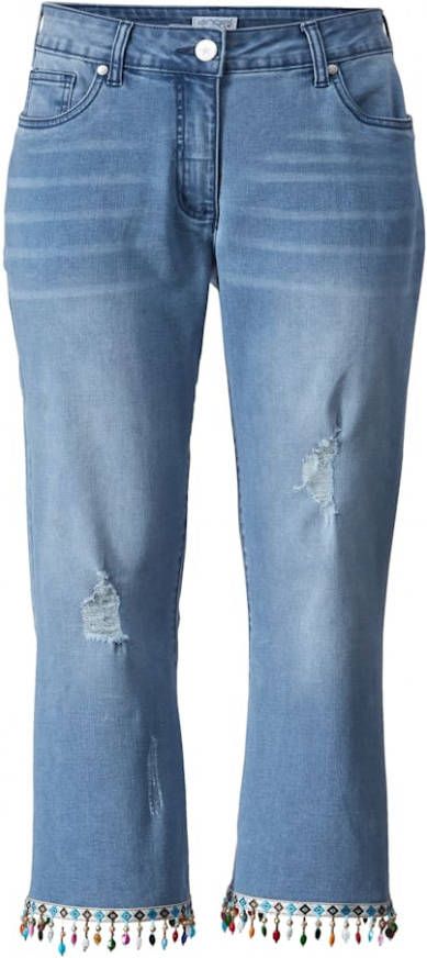 Angel of Style 7/8 jeans met gekleurde kralen aan de zoom Light blue