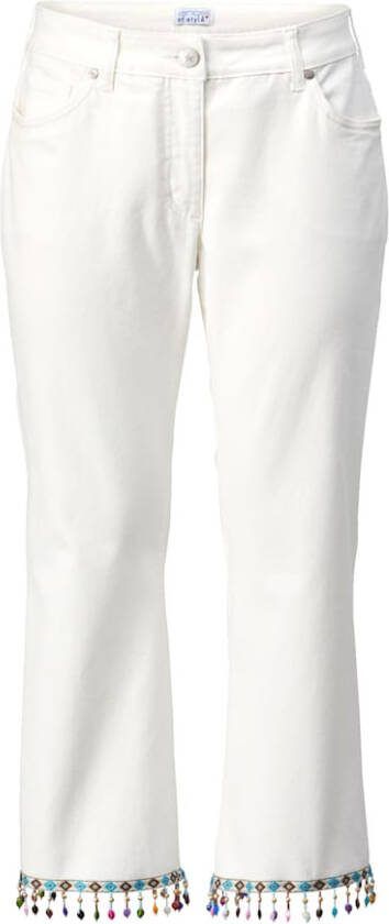 Angel of Style 7/8 jeans met gekleurde kralen aan de zoom Wit