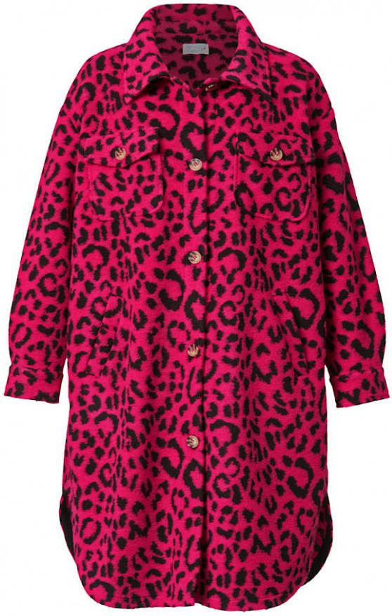 Angel of Style Blouse met trendy animaldessin Pink/Zwart